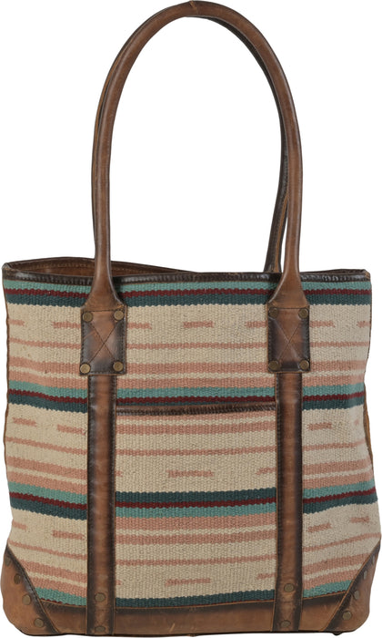 STS Ranchwear Womens Palomino Tote Multi-Light Pink Serape Leather Tote Bag