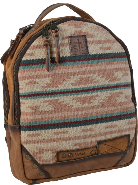 STS Ranchwear Womens Palomino Mini Multi-Light Pink Serape Leather Backpack