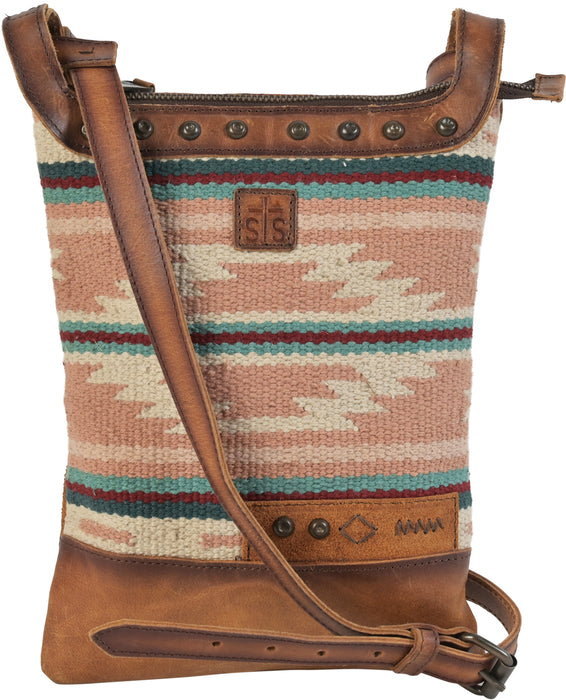 STS Ranchwear Womens Palomino Multi-Light Pink Serape Leather Crossbody Bag