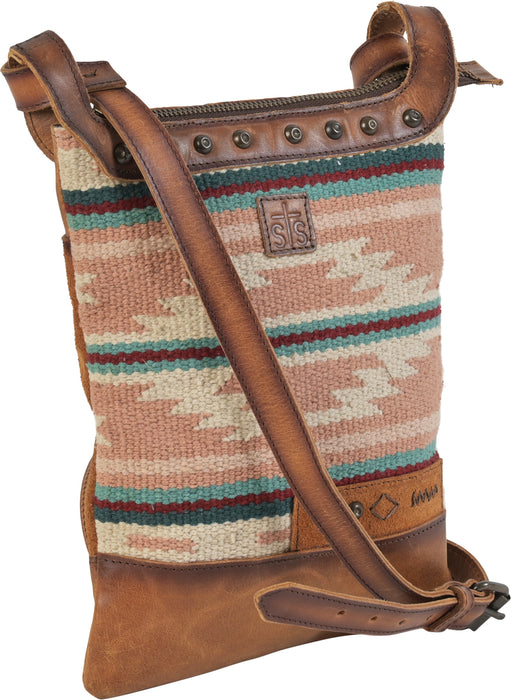 STS Ranchwear Womens Palomino Multi-Light Pink Serape Leather Crossbody Bag