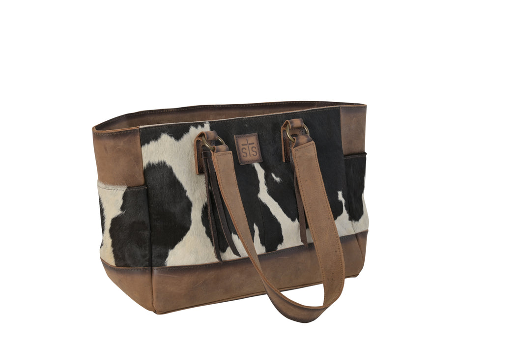 STS Ranchwear Womens Montana Tornado/Cowhide Leather Tote Bag