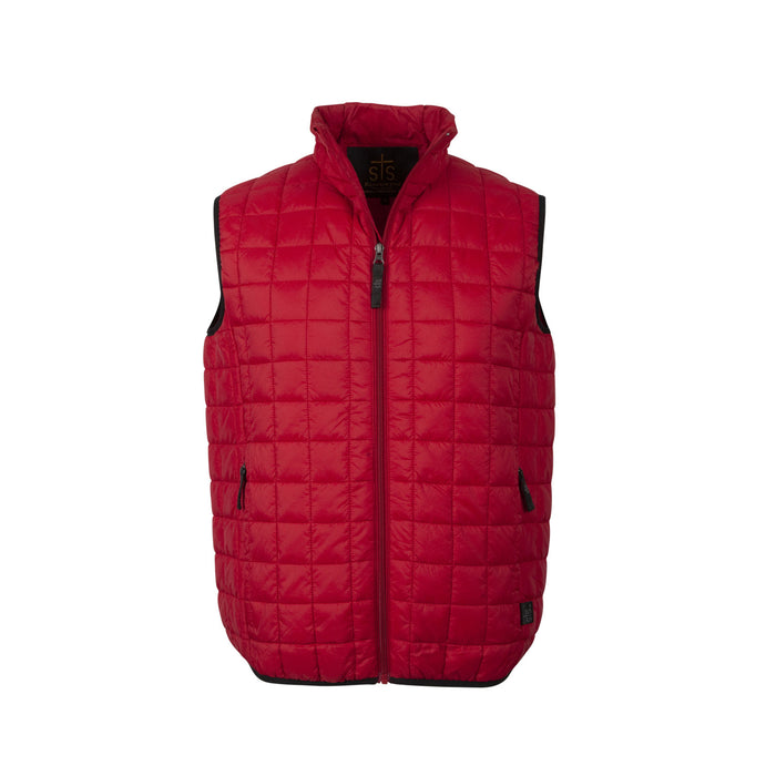 STS Ranchwear Mens Wesley Red 100% Polyester Softshell Vest