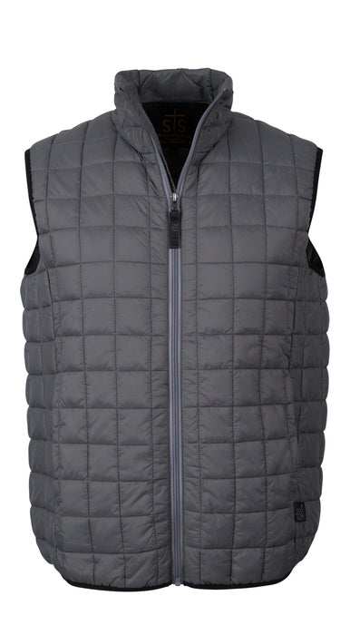 STS Ranchwear Mens Wesley Gray 100% Polyester Softshell Vest