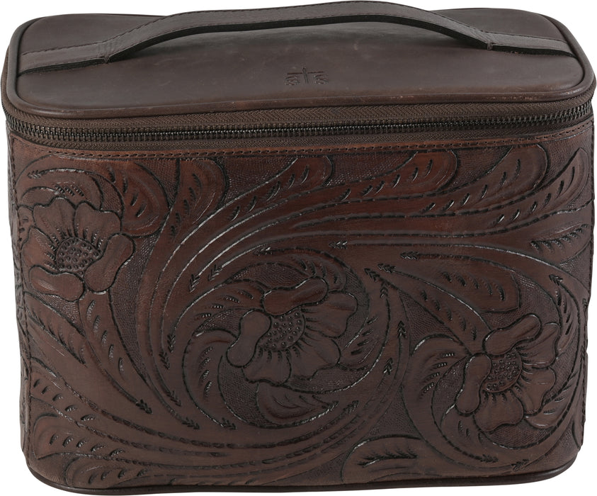 STS Ranchwear Womens Westward Train Case Chocolate Leather Travel Bag