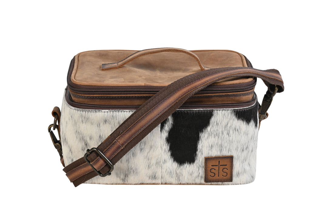 STS Ranchwear Womens Glamour Organizer Tornado/Cowhide Leather Makeup Case