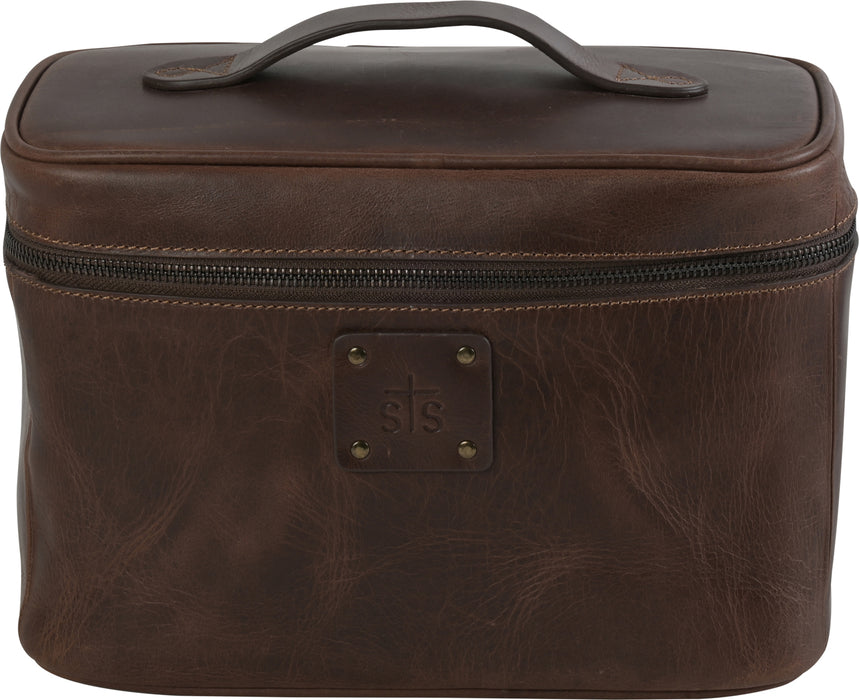 STS Ranchwear Womens Basic Bliss Train Case Chocolate Leather Travel Bag