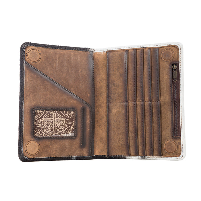 STS Ranchwear Womens Magnetic Distressed Brown Cowhide Bifold Wallet