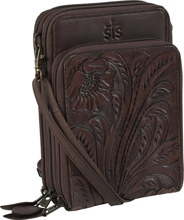 STS Ranchwear Womens Westward Jessie Chocolate Leather Crossbody Bag