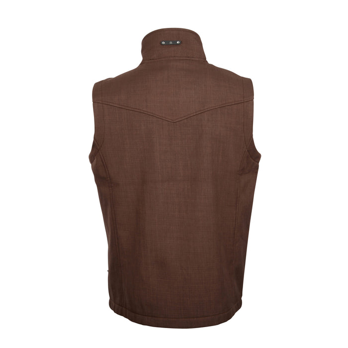 STS Ranchwear Mens Slack Heather Brown Poly/Spandex Fleece Vest