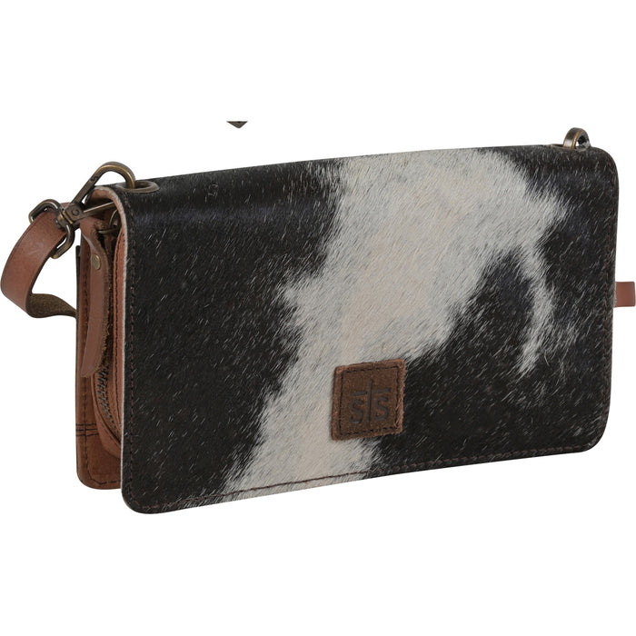 STS Ranchwear Womens Evie Distressed Brown Cowhide Clutch Bag