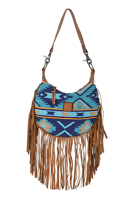 STS Ranchwear Womens Mojave Sky Nellie Fringe Multi-Color Leather Handbag Bag