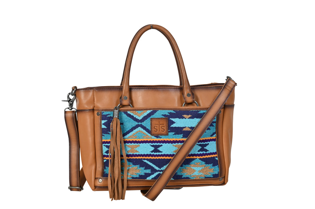 STS Ranchwear Womens Mojave Sky Multi-Color Leather Satchel Bag