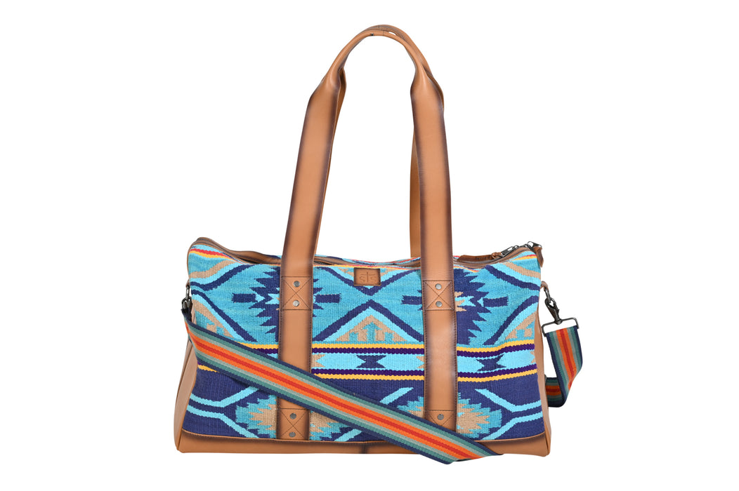 STS Ranchwear Womens Mojave Sky Multi-Color Leather Duffel Bag