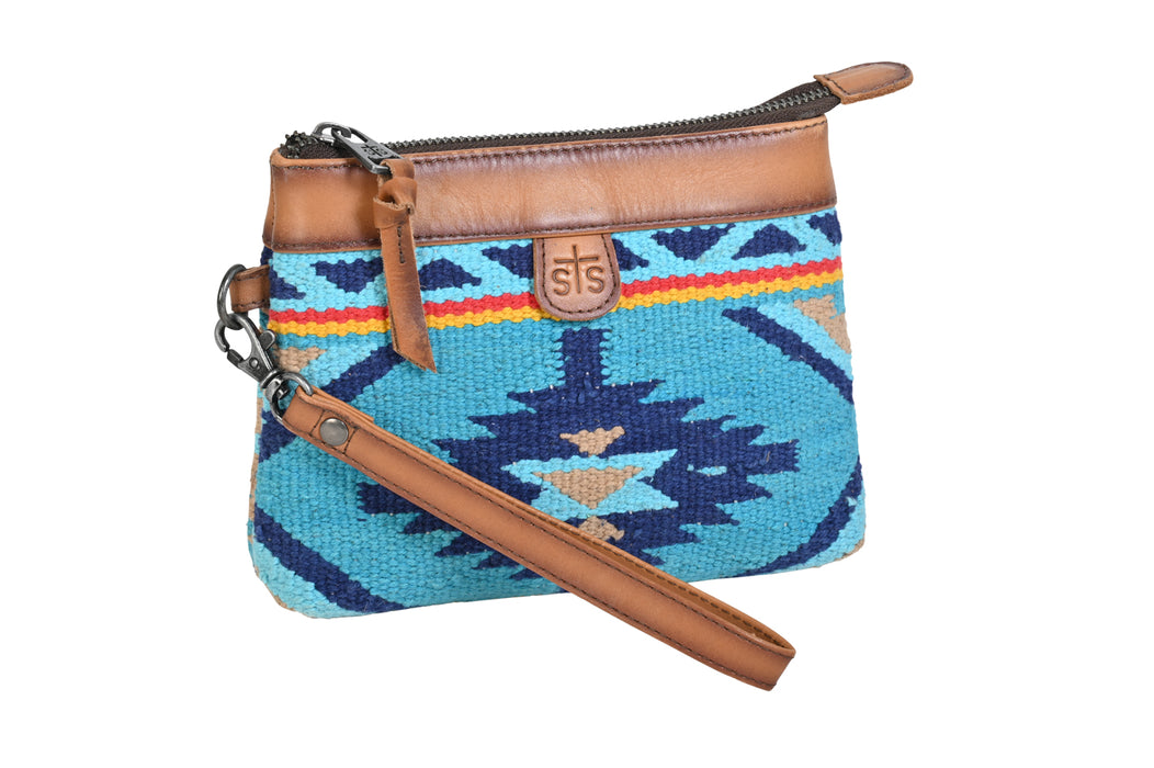 STS Ranchwear Womens Mojave Sky Pouch Multi-Color Leather Makeup Case