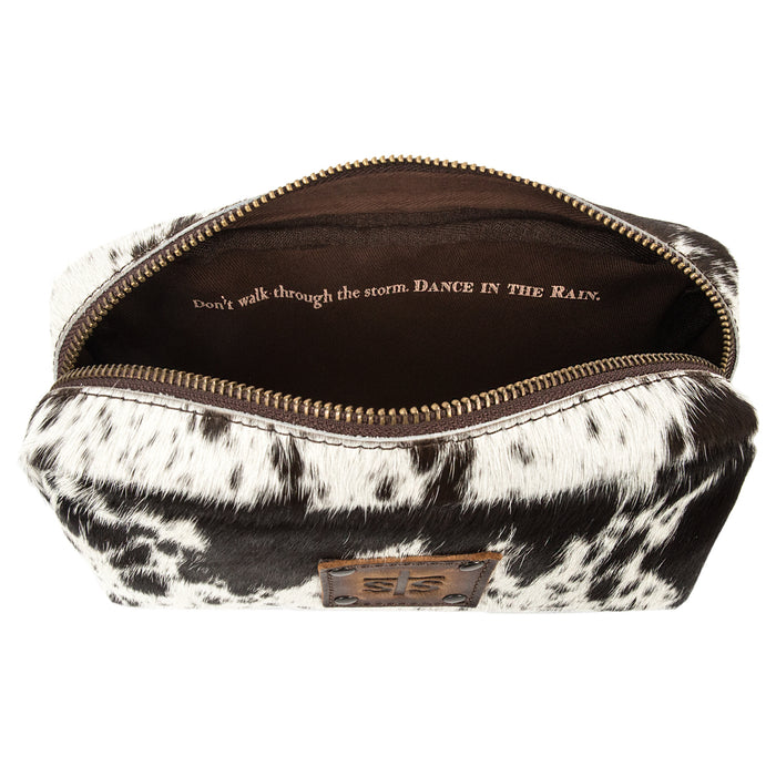 STS Ranchwear Womens Cowhide Distressed Brown Cowhide Cosmetic Case