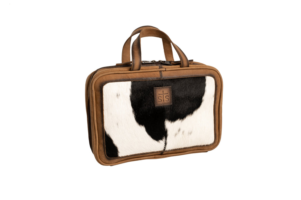 STS Ranchwear Unisex Cowhide Toiletry Bag Cowhide/Tan Leather Shave Kit