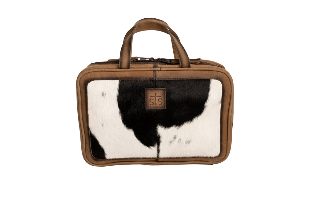 STS Ranchwear Unisex Cowhide Toiletry Bag Cowhide/Tan Leather Shave Kit