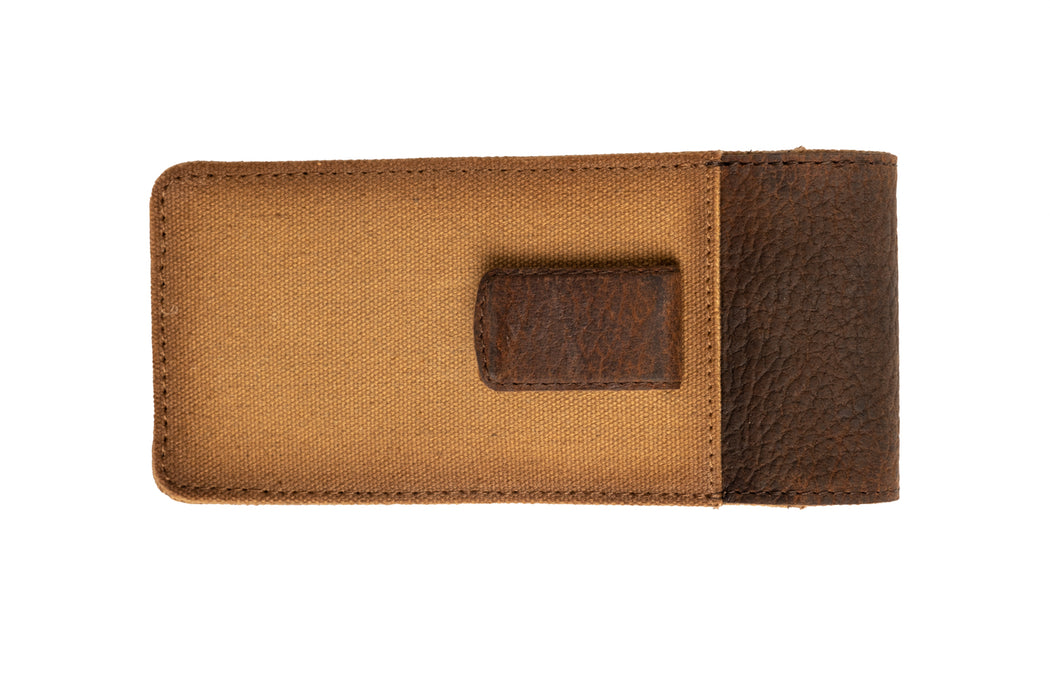 STS Ranchwear Unisex Buffalo Creek Vertical Tan/Chestnut Leather Sunglass Case