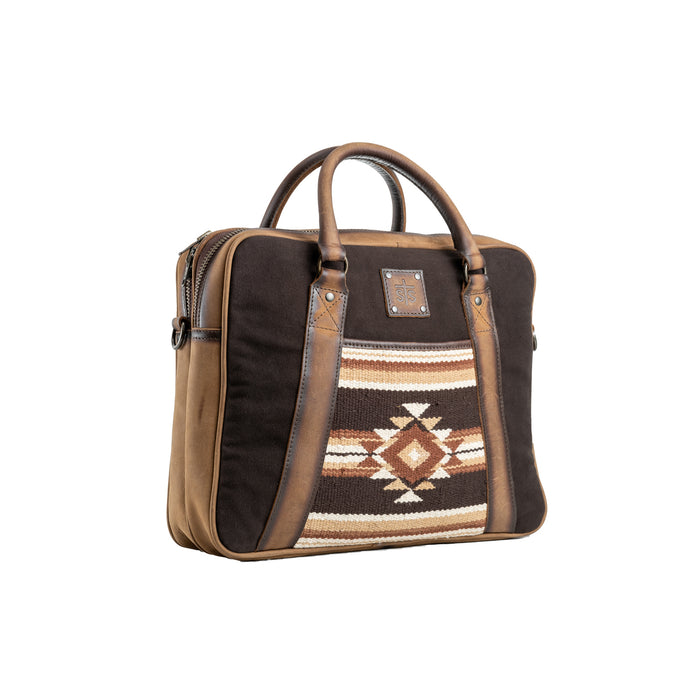 STS Ranchwear Womens Sioux Falls Multi-Brown Aztec Leather Briefcase Bag