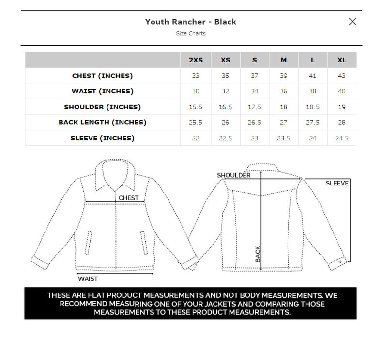 STS Ranchwear Youth Boys Rancher Vintage Black Leather Leather Jacket