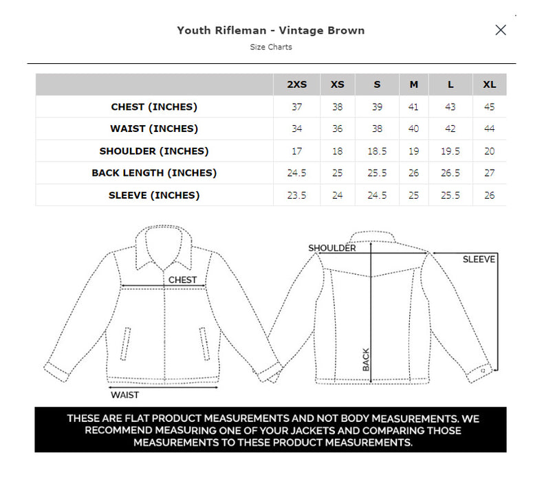 STS Ranchwear Youth Boys Rifleman Vintage Brown Leather Leather Jacket