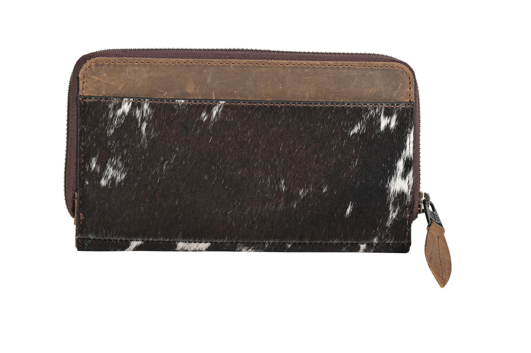 STS Ranchwear Womens Chelsea Distressed Brown Cowhide Zip Around Wallet