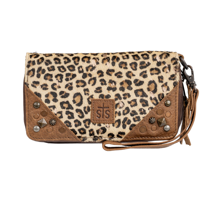 STS Ranchwear Womens Great Plains Kacy Organizer Leopard Print Leather Bag