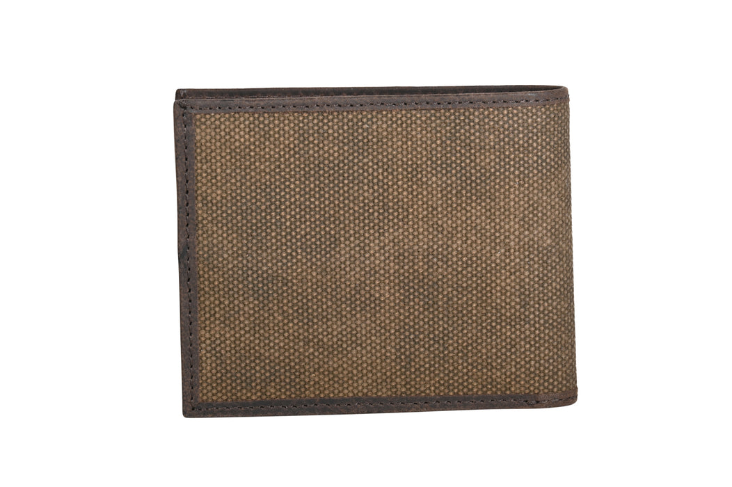 STS Ranchwear Unisex Trailblazer Chocolate Canvas/Leather Bifold Wallet