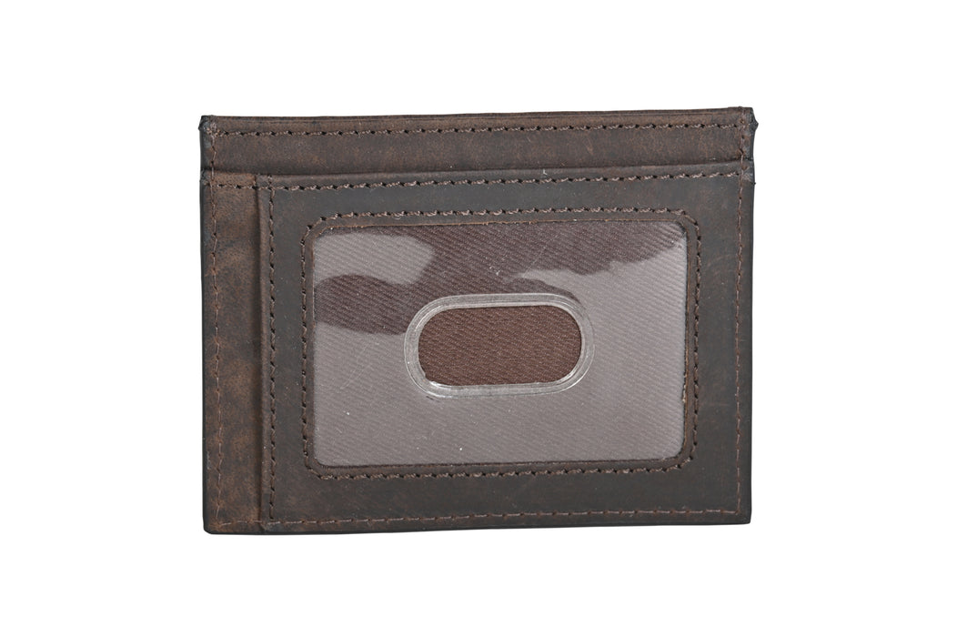 STS Ranchwear Mens Trailblazer Brown/Chocolate Canvas/Leather Card Wallet