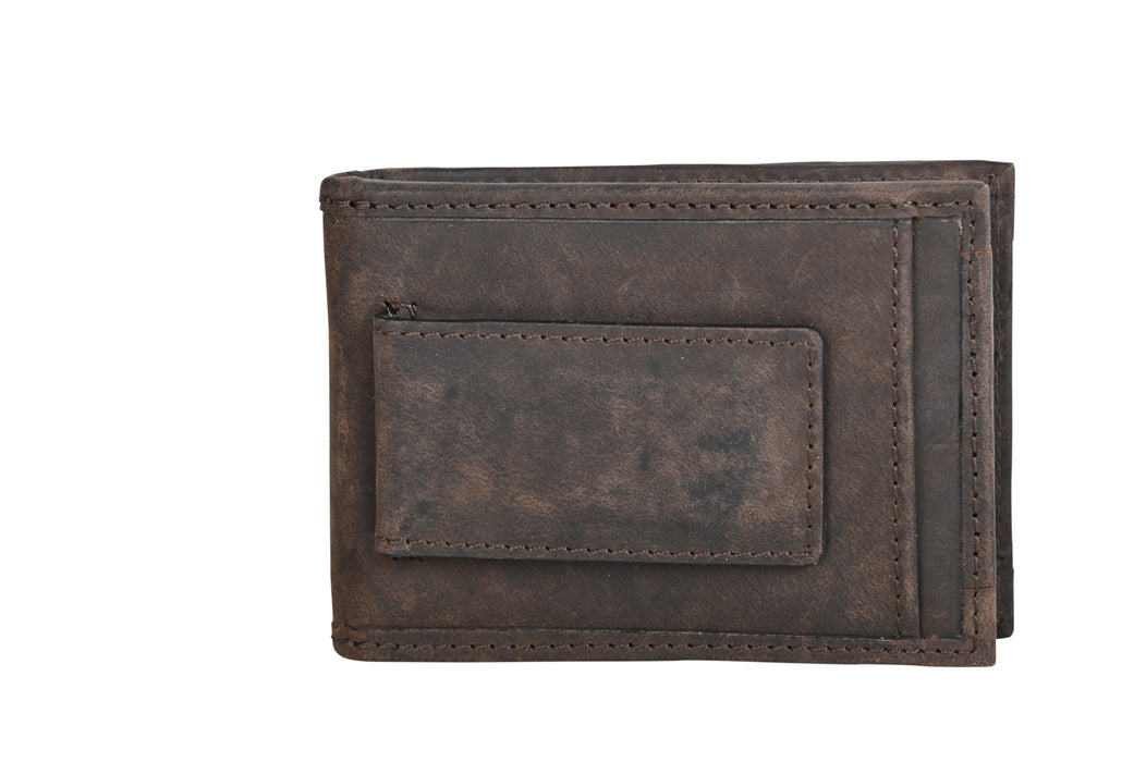 STS Ranchwear Mens Trailblazer Card Wallet Brown Canvas/Leather Card Wallet