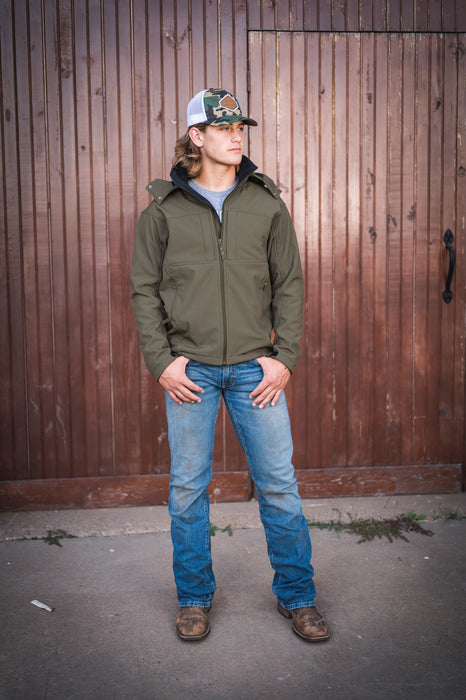 STS Ranchwear Mens Weston Olive Poly/Spandex Softshell Jacket