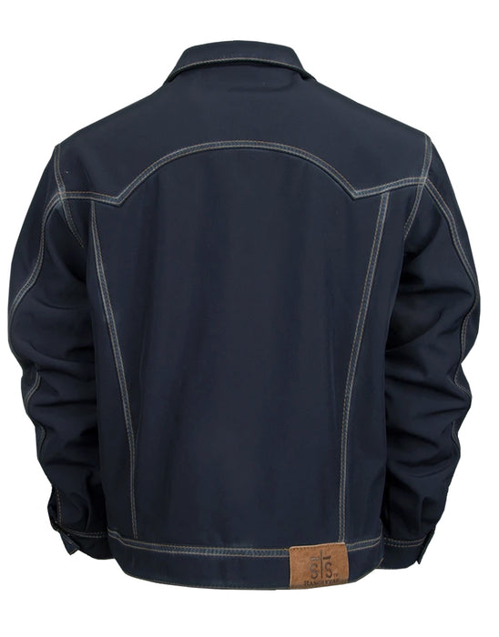 STS Ranchwear Mens Brumby Enzyme Navy 100% Polyester Denim Cut Softshell Jacket