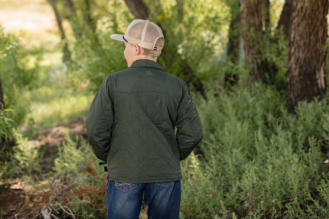 STS Ranchwear Youth Unisex Cassidy Olive 100% Polyester Softshell Jacket