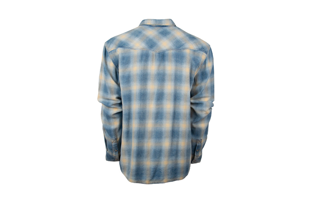 STS Ranchwear Mens Merritt Blue Plaid 100% Cotton L/S Shirt