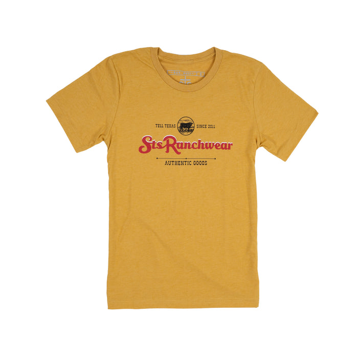 STS Ranchwear Unisex Red Script Tee Mustard Cotton S/S T-Shirt