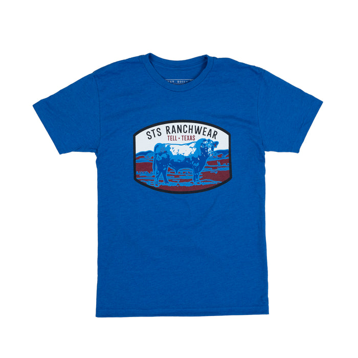 STS Ranchwear Unisex Bull Americana Tee Royal Cotton S/S T-Shirt