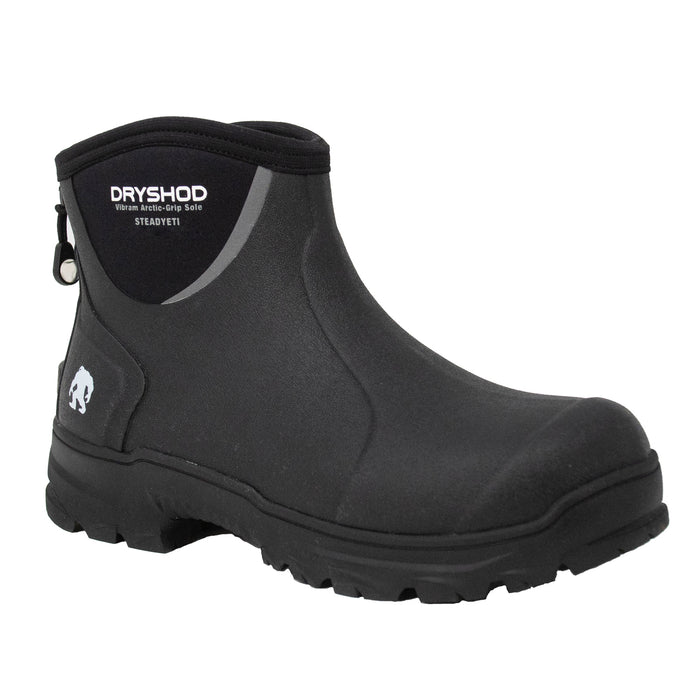 Dryshod Mens Steadyeti Arctic Grip Ankle Black Rubber Snow Boots