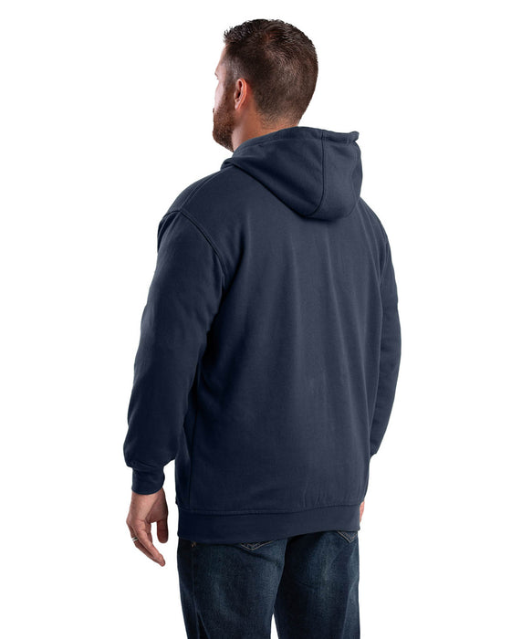 Berne Mens Navy Cotton Blend Hooded Sweatshirt