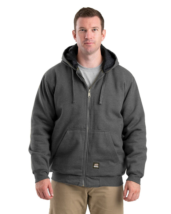 Berne Mens Graphite Cotton Blend Glacier Hooded Sweatshirt