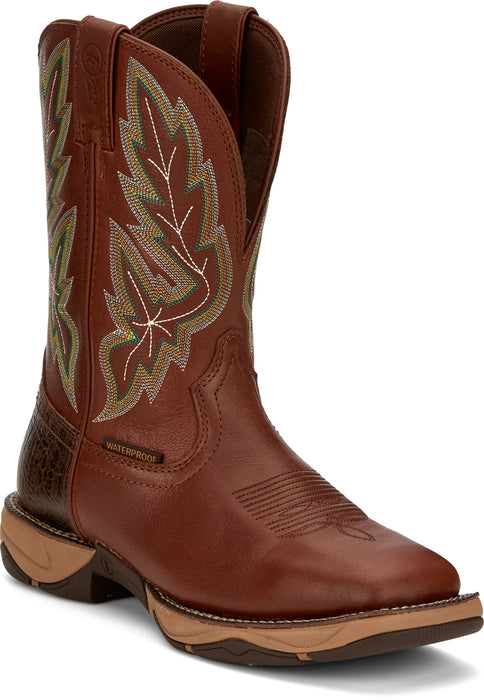 Tony Lama 11in Water Buffalo Mens Russet Burgess Leather Cowboy Boots