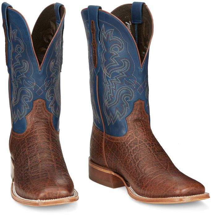 Tony Lama 11in Mens Blue Jinglebob Leather Cowboy Boots