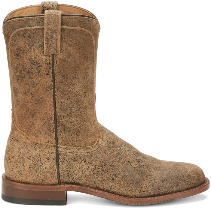 Justin 10in Goat Mens Desert Tan Monterey Leather Cowboy Boots