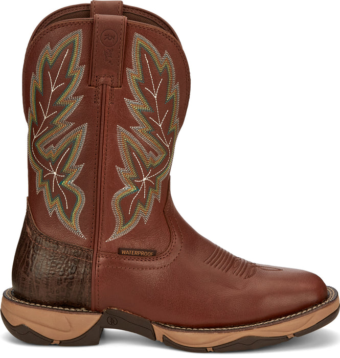 Tony Lama 11in Water Buffalo Mens Russet Burgess Leather Cowboy Boots