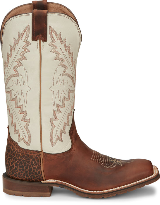 Tony Lama 13in TLX Mens Red Brown/White Antonio Leather Cowboy Boots