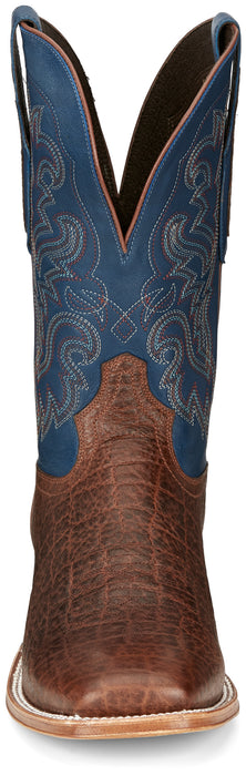 Tony Lama 11in Mens Blue Jinglebob Leather Cowboy Boots