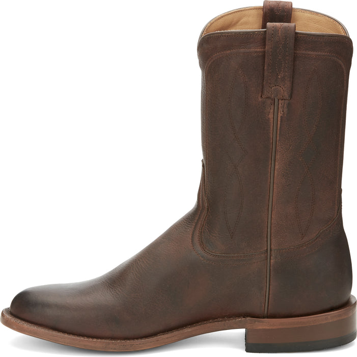 Justin 10in Goat Mens Whiskey Monterey Leather Cowboy Boots