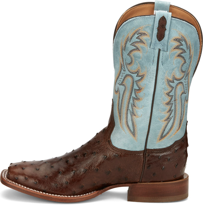 Justin 11in Mens Sky Blue Jacinto Leather Cowboy Boots