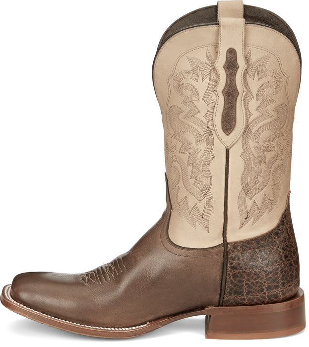 Tony Lama 11in Mens White Jinglebob Leather Cowboy Boots