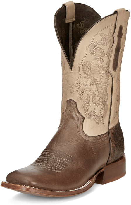 Tony Lama 11in Mens White Jinglebob Leather Cowboy Boots