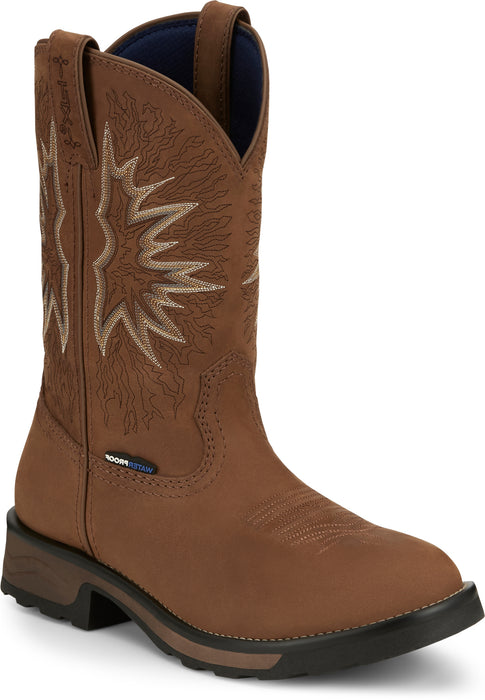 Tony Lama 11in Waterproof Mens Saddle Boom Leather Cowboy Boots